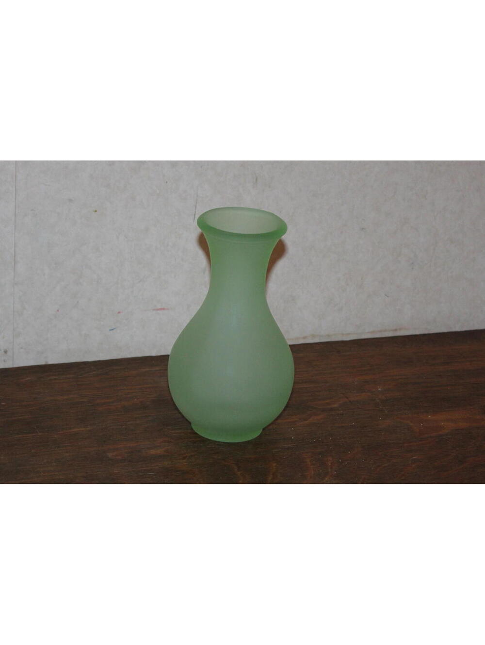 Vintage Viking Glass Frosted Green Satin Glass Vase